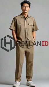 SERAGAM PNS PRIA COKLAT MUDA KHAKI - PAKAIAN DINAS ASN - STELAN PEGAWAI NEGRI SIPIL - PDH GURU PEMDA