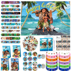 Moana Vaiana Party Favors Childrens Birthday Souvenirs Small toy supplies With Slap Bracelet Badge Stickers Back to School