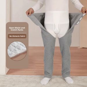 JINLANTING | Open Crotch Care Trousers For Elderly Disabled Cotton Thickening Kneepad