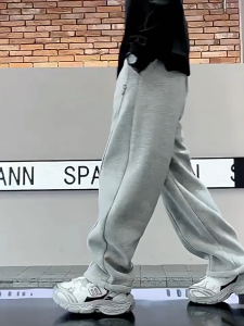 Kids Boys Casual Pants Loose Trousers High Quality Cotton Blend Fabric Elastic Waistband Drawstring Pants New Fashion Bottoms for 7-16yrs