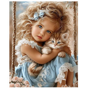 Frameless5D DIY Diamond Painting New Collection Cute Girl And Cat Dog Diamond Mosaic Daisy Flowers Cross Stitch Kit 2026 Home D