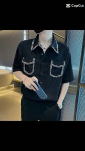 áo sơ mi áo sơ mi nam cộc tay phong cách hàn quốc cực sang chảnh và tinh tế thiết kế tỉ mỉ chất vải dày dặn thoáng mát mặc 4 mùa - N49