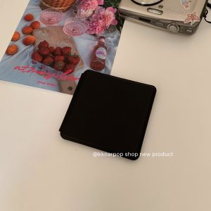 Portable Mini Folding Mirror PU Leather Magnetic Attraction Makeup Touchup Mirror Compact Size Personal Beauty Tool
