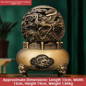 YOUYANTANG | Dragon Auspicious Hand-painted Bronze Ding Ornament