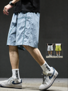 SZON | Quần Shorts Mỏng Thoáng Khí Với Thiết Kế Lạnh Như Kẻ Sọc Băng