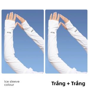 BILLI ZILLY | Tay áo lụa băng chống nắng mỏng thoáng khí cho nữ mùa hè ngoài trời chống tia UV khi đi xe đạp lái xe bảo vệ cánh tay