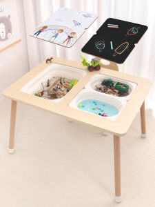 Tolulo Sensory Training Table And Chair Set for Toddlers Multifunctional Toy Table Made of Birch Wood Nordic Style Childrens Desk