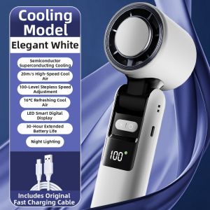 Portable Mini Handheld Fan Semicondutor Cooling Quiet Cold Air Ice Cold Portability Small Size Rechargeable Noise Reduction