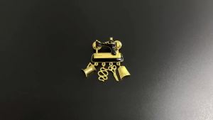 Vintage Sewing Machine Enamel Pin Scissors Thread Iron Charm Pendant Brooch Jewelry Gift