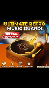 [SG Stock] Vintage Portable CD Player | HiFi High Fidelity Sound Quality | Bluetooth 5.0 Speaker | 2200mAh Rechargeable Battery | Support USB & 3.5mm AUX | Retro Wood Style Home Decor