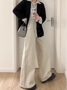 Quần Ống Đứng Ống Rộng Cạp Cao Dáng Rộng Phong Cách Mỹ Cho Nữ Dáng Cao 175 Quần Dài Công Sở Thường Ngày