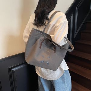 New 7.8 Huaxi Home Embroidered Tote Bag Womens Large Capacity Single Shoulder Handbag Korean Style Casual Canvas Bag