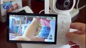 5" IPS Screen Baby MonitorPTZ Nanny Camera5000mAh BatteryIR Night Vision2-Way AudioSD Card Slot Recording Babyphone