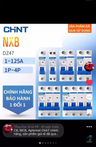 CB MCB Aptomat chính hãng ChinT đã qua sử dụng thanh lý NXB 1P2P3P-16A 20A 25A 32A 40A 63A