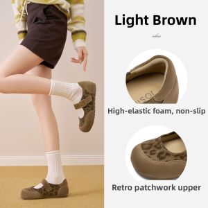 Josiny | Leopard Print Retro Summer Mary Jane Flats for Dresses