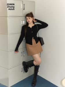 ZHANGDAREN | Bộ Váy Knit Dây Đai Ép Eo Giúp Gọn Gàng Thời Trang Kích Thước Lớn