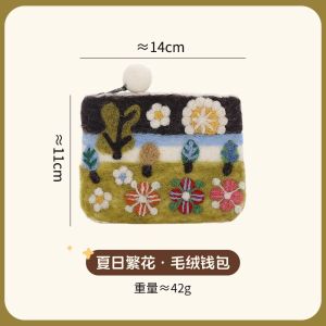 Handmade Wool Felt Mini Wallet Womens Style New 2025 Bus Card Holder Document Storage Bag Creative Gift Festival Supplies