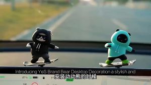 Car automatic skateboard bear alloy cute cartoon center console decoration creative accessories