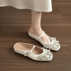 MIFEI | Water Crystal Toe Cap Slip-on High Heels Sheepskin