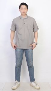 Noveli Wear: Kaos Polo Shirt Waffle | Atasan Kerah Pria Saku Lengan Pendek