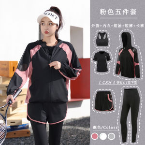 Womens Long Sleeve Yoga Fitness Badminton Sports Wear Quick Dry Large Size Fat MM Running Morning Exercise Gymnastics Set