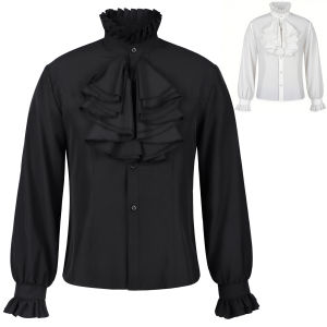 Victorian Era Steam Punk Gothic Vampire Costume with Lace Medieval Halloween Theme for Men Women Cosplay Props Outfits