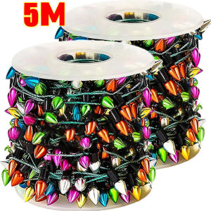 สายไฟหลากสียาว5เมตรพวงเครื่องประดับต้นคริสต์มาสสำหรับวันปีใหม่งานปาร์ตี้ไฟประดับบ้าน