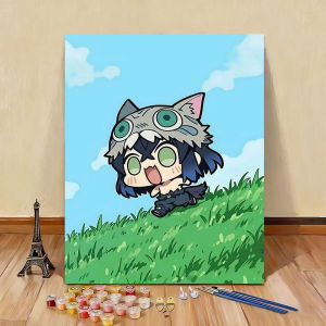 Bandai | Q-version Demon Slayer Anime Oil Painting By Numbers Modern Wall Decor for Living Room Bedroom Perfect Gift No Frame