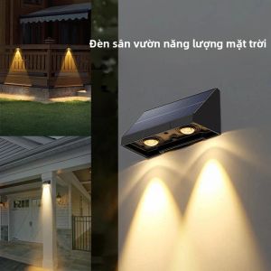 Đèn Tường Năng Lượng Mặt Trời Ngoài Trời Đèn LED Chống Nước Bóng Đèn Cho Sân Vườn Ban Công Tự Động Chiếu Sáng Ban Đêm Kiểu Dáng Hiện Đại Tích Hợp Sẵn.