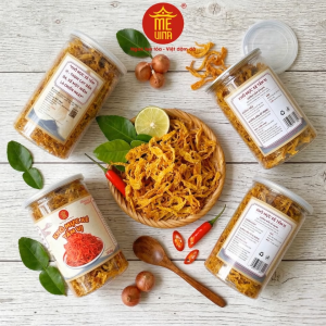 Khô Mực Xé Tẩm Vị MEVINA Mực Khô Chế Biến Sẵn Dai Ngon Cay Ngọt Hũ 200Gr