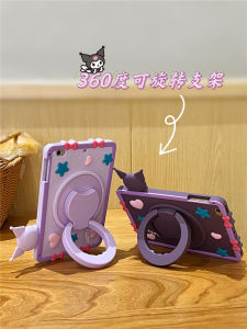 For Apple iPad Pro Air 11 M2 M4 10th 9th 8th 7th 6th 5th Air Pro 3rd 4th 10.9" 10.2" 9.7" 10.5" 11.0" Mini 7.9" 8.3" Kids Tablet 360° Rotating Cute Kuromi Silicone Handle Stand Case Cover