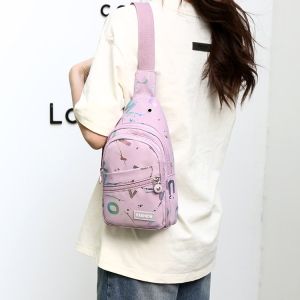 กระเป๋าคาดหน้าอกผู้หญิงแบบลำลองน้ำหนักเบา สไตล์เกาหลี กระเป๋าสะพายข้างแบบสะพายข้างอเนกประสงค์ กระเป๋าคาดหน้าอกแบบลำลองสำหรับผู้หญิง