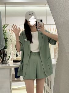 Plus Size Womens Clothing Fashion Suit Shorts Suit Female Summer Fat Sister mm Casual Loose Slimming Western Style Two-Piece Suit