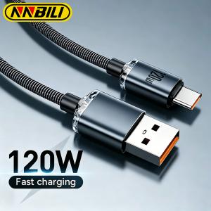 NNBILI 6A USB Type C Cable For Realme Huawei P40 Pro 120W Fast Charging Wire USB-C Charger Data Cord For Samsung Oneplus Poco F3