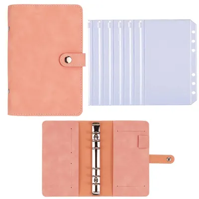 A6 Budget Binder Planner โน้ตบุ๊ค PU หลวมคู่มือ 6 หลุม Binder Diary Agenda กระดาษโรงเรียนเครื่องเขียน