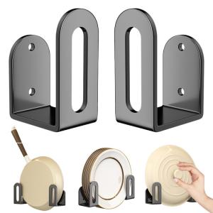 1 pair Pot Lid Rack Pot Cover Cutting Board Holder Sponge Storage Shelf Kitchen Bathroom Wall Mounted Organizer Rack Accessories