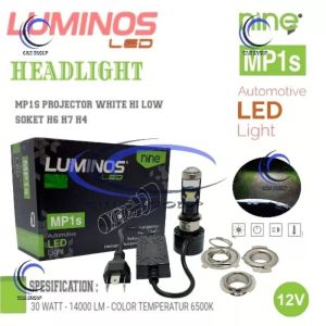SATU BUAH LUMINOS MP1 H4 MINI PROJECTOR HI LOW WHITE UNTUK MOTOR MOBIL SUPER TERANG