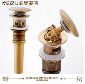 MEIZIJIE | Antique Spring Loaded Copper Drain