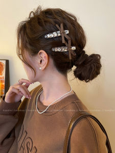 Elegant Butterfly Knot Sparkling Diamond Hair Clip Womens 2025 New High-End Forehead Clip Side BB Pin Fashionable Hair Accessories