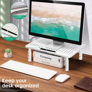 Adjustable Desk Monitor Rack Holder PC Screen Stand Desktop Computer Display Stand For Office Working Computer Monitor Heighteni