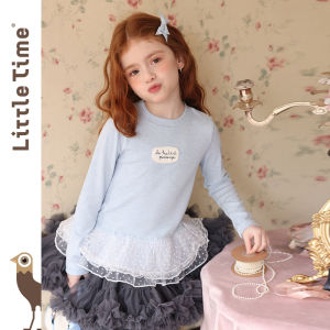 New Autumn Winter Round Neck Ruffle Hem Girls Long Sleeve T-Shirt