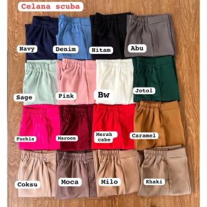 Celana Kulot Highwaist Scuba Cutbray Wanita - Cutbray Scuba Premium - Highwaist Panjang - Celana Scuba Anti Kusut - Celana Kulot Semi Cutbray Wanita