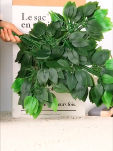 12PCS Artificial Ficus Leaves Faux Flowers Background DIY Decoration Landscape Design Leaves