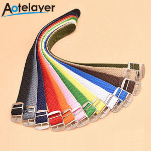 Aotelayer 14มิลลิเมตร16มิลลิเมตร18มิลลิเมตร20มิลลิเมตร22มิลลิเมตรไนล่อนผ้าใบวงสายนาโตซูลูสายนาฬิกาข้อมือผู้ชายผู้หญิงทออุปกรณ์เสริมสร้อยข้อมือสำหรับ Perlon สายรัด