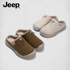 Jeep spirit mary jane Autumn and Winter New Plush Half Dragged Versatile Commuter Womens Shoes