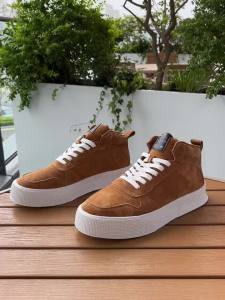 Mens Big Size High‑top Skateboard Shoes Suede‑Like Platform Sneakers Fashion Lace‑up Casual Walking Shoes Large Sizes 45‑50