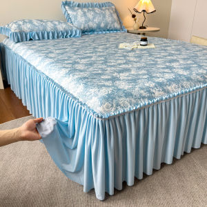 BEIPIN | Cool Ice Dot Mattress Skirt Style Summer Cooling Bedding Set 3pcs