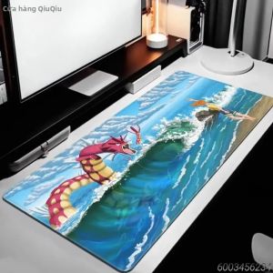 Potdemiel | Tấm Lót Chuột Chơi Game Cỡ Lớn Phong Cách Ukiyo-e Nhật Bản Chống Trượt Viền May Bề Mặt Cao Su