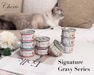 Cherie Signature Gravy - Flaked Yellowfin mix Skipjack Tuna with Chicken Entrees in Gravy Cat Food Grain Free 80g x 24cans