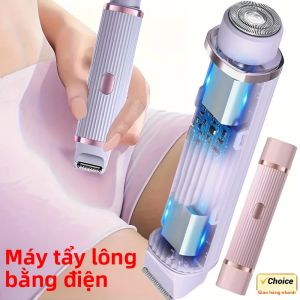 Máy Cạo Râu Điện Nữ 2025 Chống Nước Hai Đầu Máy Tỉa Lông Vùng Bikini Đầu Thay Thế Được Sử Dụng Được Khi Ướt/khô Sạc Lại Được
